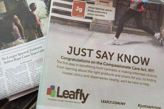 new york times reklamuje marihuanę