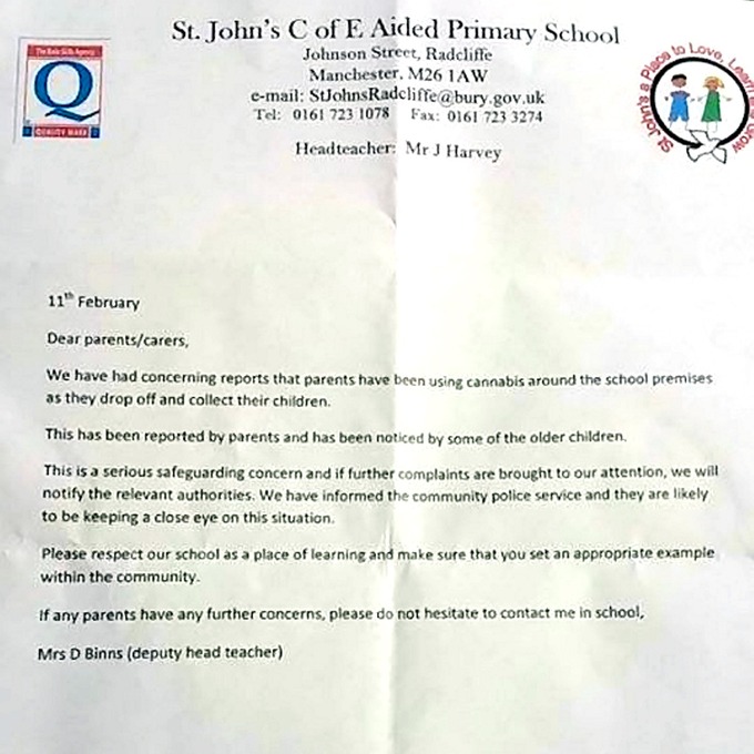 zakaz palenia marihuany na terenie szkoły