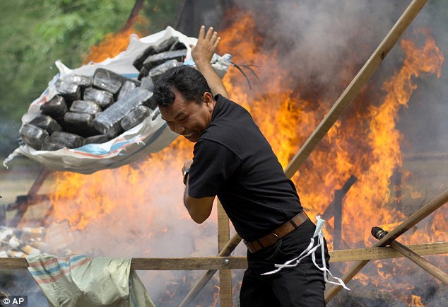 Komisyjne spalenie 3 ton marihuany. Miasteczko zostało ujarane. Indonezja