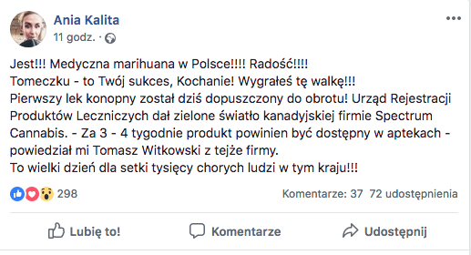 Medyczna marihuana dostępna w Polskich aptekach juz za 3 tygodnie