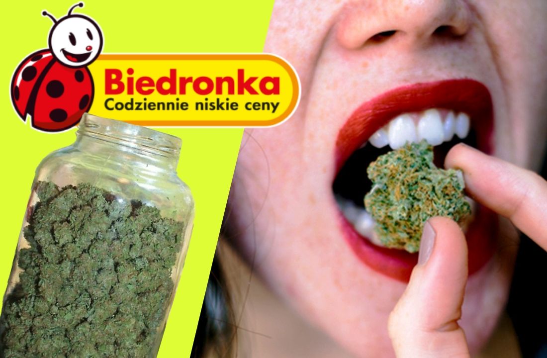 Zjadł słoik marihuany w biedronce